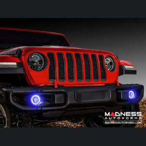 Jeep Wrangler JL LED Surface Mount Fog Light Halo Kit - Blue